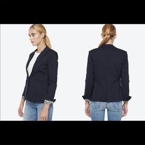 John + Jenn Ricardo Peplum Blazer Suit Jacket Navy